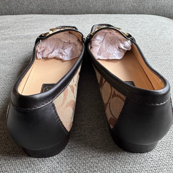 Coach Monogram Slip-on Flats Loafers Monogram Leather Preppy Sz 7.5 - Picture 5 of 12
